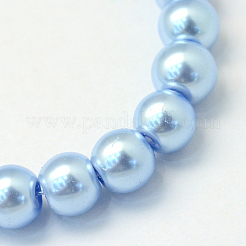 Baking Paint Pearlized Glass Pearl Round Bead Strands&nbsp;HY-Q003-6mm-24