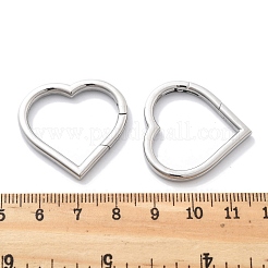 304ステンレス鋼スプリングゲートリング  ハート  ステンレス鋼色  29.5x30x3mm&nbsp;STAS-R130-60P