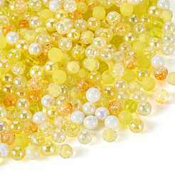 300 個 10 スタイル混合スタイルアクリルビーズ  ラウンド  きいろ  7.5~8x7~8mm  穴：1.5~2mm  30個/スタイル&nbsp;MACR-TA0001-84B