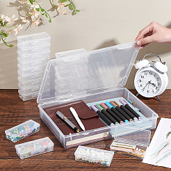 25個2スタイルのプラスチックビーズ容器  長方形  透明  10.5~32.5x4.5~23x2.4~5cm&nbsp;CON-GA0001-21