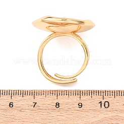フラットラウンドい真鍮製のカフリング部品  片穴パーツ用  18KGP本金メッキ  20mm  トレイ：30x28mm  ピン：1mm&nbsp;KK-G551-05G