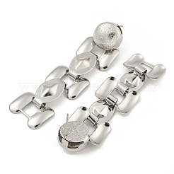 変色しない304ステンレススチールスタッドピアス  女性のための  チェーンチャーム  ステンレス鋼色  63x16mm&nbsp;EJEW-S229-11P