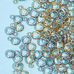 100個 2色 201ステンレススチールチューブベイル  ループベイル  リング保釈ビーズ  ミックスカラー  9x6x2mm  穴：1.8mm  50個/カラー&nbsp;STAS-PA0001-06B