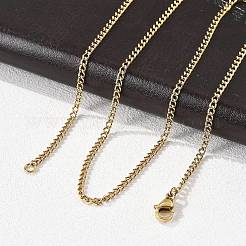 Unisex Casual Style 304 Stainless Steel Curb Chain Necklaces&nbsp;STAS-O037-54G