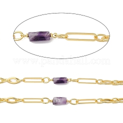 Natural Amethyst Faceted Irregular Column Beaded Chains&nbsp;CHC-H105-02G-04