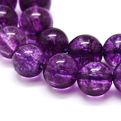Dyed Round Natural Crackle Quartz Beads Strands&nbsp;G-K084-8mm-01B