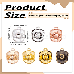 42Pcs 7 Colors Tibetan Style Alloy Pendants&nbsp;FIND-LP0003-11