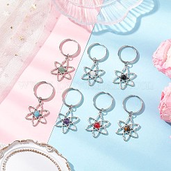 7Pcs Natural Gemstone Keychains&nbsp;KEYC-JKC01244