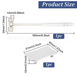 ツールセット  スチールハンマー  鋼板付き  ステンレス鋼色  16x3.4x1.4cm  4x6.1x1.3cm  2個/セット&nbsp;TOOL-WH0136-30