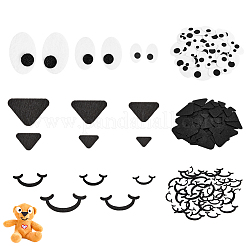 60Pcs 3 Styles Felt Craft Doll Mouth & Eye & Nose&nbsp;FIND-FG0005-36
