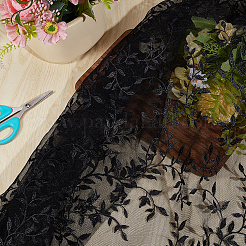 Polyester Leaf Lace Embroidery Fabrics&nbsp;DIY-WH20081-073A