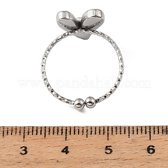 304 Stainless Steel & Plastic Pearl Cuff Open Rings&nbsp;SA-G002-01P