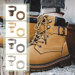 120 Sets 4 Colors Brass Boots Hook Eyelet Buckles&nbsp;FIND-PH0009-29