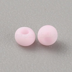 不透明な12/0ガラスシードビーズ  丸い穴  つや消し色  ラウンド  パールピンク  2x1mm  穴：0.7mm  1300個/袋&nbsp;SEED-TAC0001-01B-06