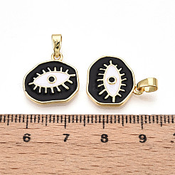 Brass Micro Pave Cubic Zirconia Pendants&nbsp;KK-T070-68A