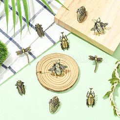 10Pcs 5 Styles Insect Alloy Lapel Pin Backs for Backpack Clothes&nbsp;JEWB-CJ0003-40