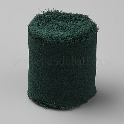 5m ポリエステル生エッジリボン  工芸品ウェディングギフトラッピング用  濃い緑  1-5/8インチ（40mm）  約5.47ヤード（5m）/ロール&nbsp;OCOR-WH0003-004C