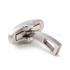 304ステンレススチール製カフスボタン金具  オーバル  ステンレス鋼色  18x7x5mm  穴：5x3mm&nbsp;STAS-B029-01