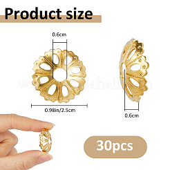 30Pcs Brass Bead Caps&nbsp;KK-FH0008-34G