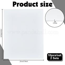 ABSプラスチックシート10枚  DIYクラフト製作キット  長方形  ホワイト  250x200x0.5mm&nbsp;DIY-WH0622-557