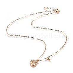 Brass Micro Pave Clear Cubic Zirconia Double Letter Pendant Necklaces&nbsp;NJEW-Z010-25