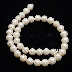 天然養殖淡水パールビーズ連売り  ラウンド  乳白色  11~12mm  穴：0.8mm  約38個/連  14.96インチ〜15.74インチ&nbsp;PEAR-L001-H-13-01