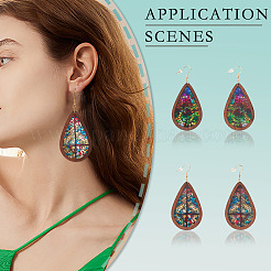 2Pairs 2 Colors Acrylic Dangle Earrings for Women&nbsp;EJEW-TA0001-53B