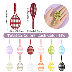 12Pcs 12 Colors Baking Paint Alloy Big Pendants&nbsp;FIND-SC0023-32