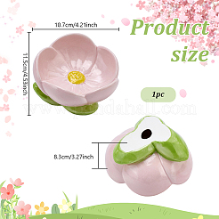 陶器のトレイ  花  ピンク  114.5x106.5x82.5mm&nbsp;AJEW-WH0752-838