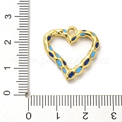 304ステンレスペンダント  エナメル  ゴールドカラー  ハートチャーム  ライトスカイブルー  21x20.5x3mm  穴：2.5mm&nbsp;FIND-WH0161-28C