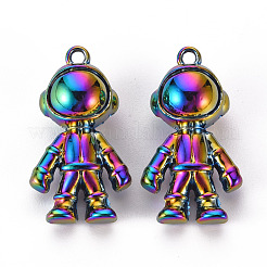 合金ペンダント  カドミウムフリー＆ニッケルフリー＆鉛フリー  宇宙人  虹色  32x18x12mm  穴：2mm&nbsp;PALLOY-S180-093-NR