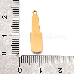304ステンレスペンダント  エナメル  口紅のチャーム  ゴールドカラー  レッド  22x6x1mm  穴：1.2mm&nbsp;STAS-A114-05G-B