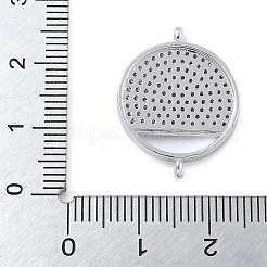 Rack Plating Brass Micro Pave Clear Cubic Zirconia Flat Round Connector Charms&nbsp;KK-A234-074P