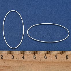 真鍮製フレームコネクター  カドミウムフリー＆鉛フリー  長持ちメッキ  オーバル  銀  40x20x1mm  内径：39x19mm&nbsp;KK-M250-23G-S