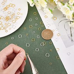 1000個5スタイルアイアンオープン丸カン  ラウンド  ゴールデン＆シルバー  4~8x0.5~1mm  内径：3~6mm  100個/スタイル&nbsp;IFIN-UN0001-04