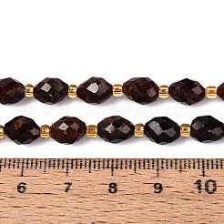 ナチュラルオレンジガーネットビーズ連売り  多面カット  オーバル  シードビーズで  8~9x6~8mm  穴：1~1.2mm  約17~19個/連  7.09~7.87インチ（18~20cm）&nbsp;G-N342-53-8x6-05