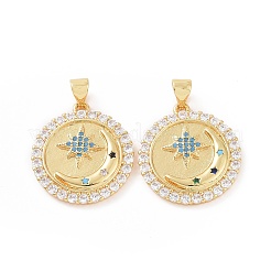 Brass Micro Pave Cubic Zirconia Pendants&nbsp;ZIRC-P106-30G