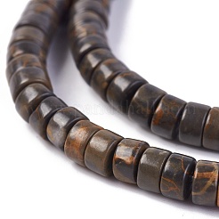 天然のコーヒージャスパービーズ連売り  ヒシビーズ  フラットラウンド/ディスク  6x3~3.3mm  穴：0.8mm  約122個/連  16インチ（40cm）&nbsp;G-L501-03B