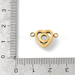 201 ステンレススチール 100 言語 I Love You プロジェクション コネクタ チャーム  ガラスと  ハート  ゴールドカラー  11x17x8mm  穴：1.8mm&nbsp;STAS-A110-02G