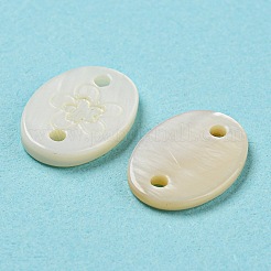 Natural Freshwater Shell Connector Charms&nbsp;SHEL-Q026-01