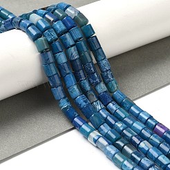 天然石クォーツビーズ連売り  染め  コラム  スチールブルー  7x6mm  穴：1.2mm  約63個/連  15.35''（39センチメートル）&nbsp;G-Q169-A01-01C