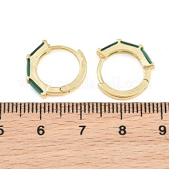 真鍮製マイクロパヴェキュービックジルコニアフープピアス  鉛フリー＆カドミウムフリー  ラックめっき  長持ちメッキ  18KGP本金メッキ  16x2.5mm&nbsp;KK-CBA8324-12G-02