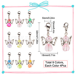 Eco-Friendly Transparent Acrylic Pendants&nbsp;PALLOY-SC0004-15