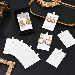 PUレザー＆スポンジジュエリーペンダントネックレスディスプレイカード24枚  長方形  ホワイト  8.3x5.3x0.5cm&nbsp;NDIS-SP0001-03A-02