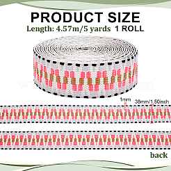 ポリエステルリボン  カーテンDIYクラフトソーイングアクセサリー用  カメリア  1-1/2インチ（38mm）  約5.00ヤード（4.57m）/ロール&nbsp;OCOR-WH0101-239C