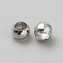 真鍮製つぶし玉カシメ玉  ロンデル  プラチナ  2.5x2mm  穴：1.6mm  約400個/10g&nbsp;KK-WH0056-83B-P