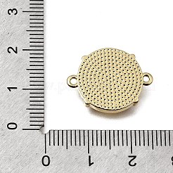 フラットラウンドい真鍮製の透明なキュービックジルコニアとアクリル製のコネクターチャーム  聖母マリアの模様  16KGP本金メッキ  ライトスカイブルー  16x20.5x3mm  穴：1.2mm&nbsp;KK-G602-13B-01