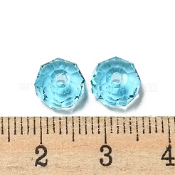透明なk9ガラスビーズ  多面カット  ロンデル  アクアマリン  8x5mm  穴：1.2mm&nbsp;GLAA-E048-01-06
