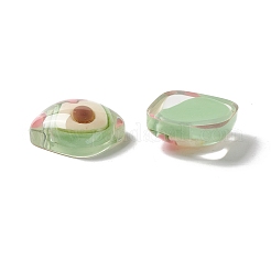クリア樹脂カボション  正方形  ビスク  アボカド模様  19x19x8mm&nbsp;RESI-G034-A01