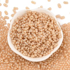 焼付塗装ガラスシードビーズ  ピーナッツ  バリーウッド  6x3.5x3mm  穴：1mm  約4500個/ポンド&nbsp;SEED-L011-09A-15